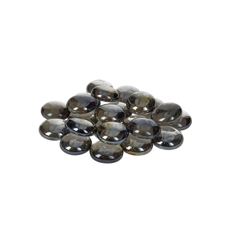 Sklenený štrk, 18-20 mm, 100 g - dúhový, čierny