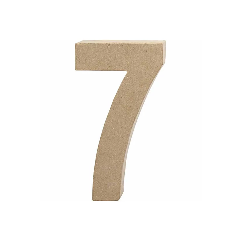 Číslo z papier-mache - 7, 20,5 cm