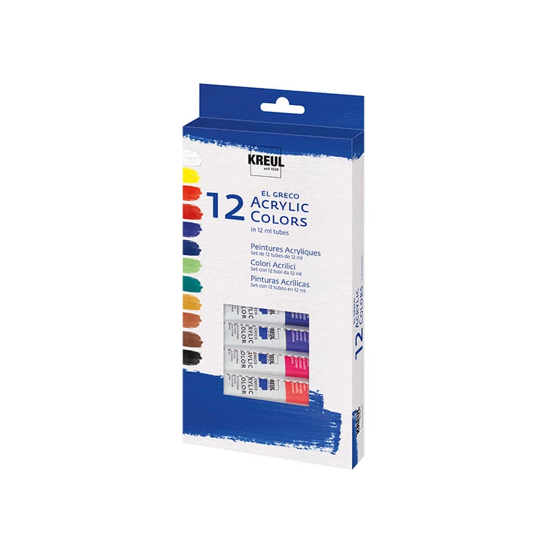 Sada akrylových farieb Kreul El Greco, 12x12 ml
