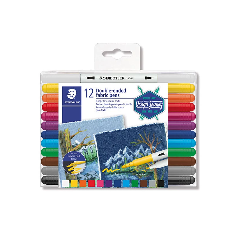 Sada fixiek na textil, Staedtler, Design Journey, obojstranná - 12 ks