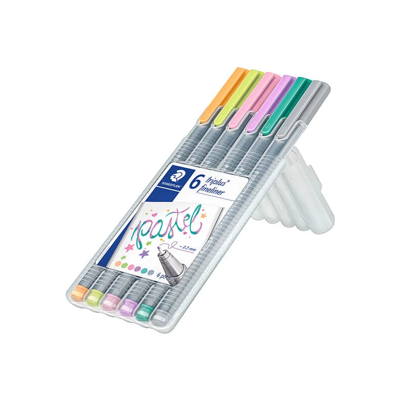 Sada extra tenkých popisovačov, Staedtler, Triplus Pastel - 6 ks
