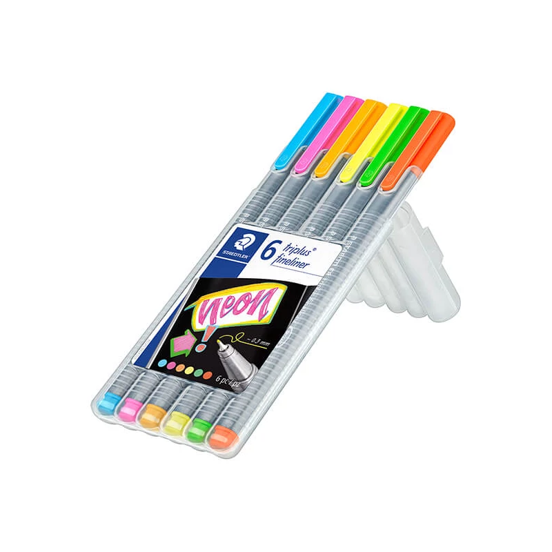 Sada extra tenkých popisovačov, Staedtler, Triplus Neon - 6 ks