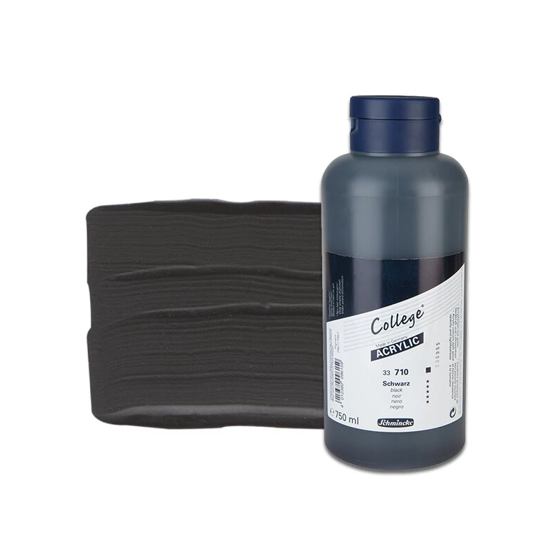 Akrylová farba Schmincke College, 750 ml - 710, black