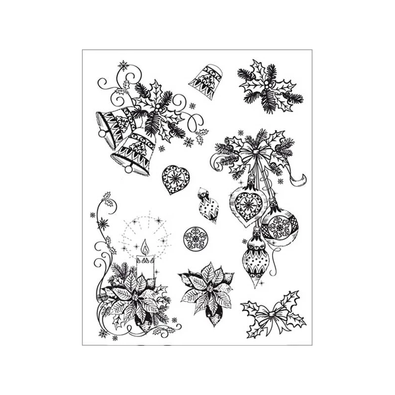 Silikónová šablóna na pečiatkovanie, 14x18 cm - klasické vianoce