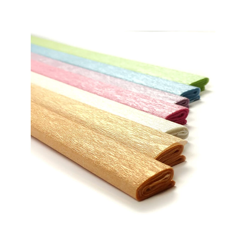 Krepový papier, 50x200 cm - perleťový, biely