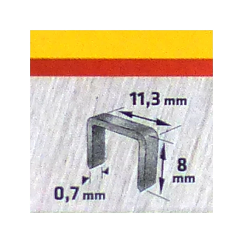 Tűzőkapocs, Topex, 8 mm, 1000 db, 41E308 méret