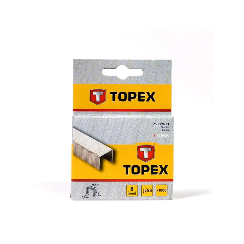 Tűzőkapocs, Topex, 8 mm, 1000 db, 41E308