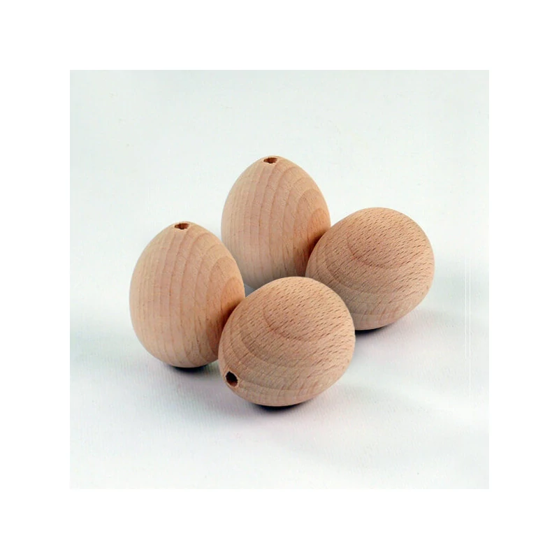 Drevené vajíčko, drevené vajíčko s dierkami - 4x2,7 cm, 4 ks