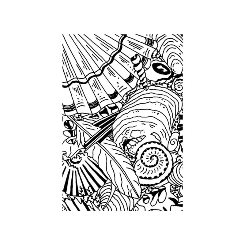 Silikónová šablóna na pečiatkovanie, 7,4x10,5 cm - Omaľovánka, mušle