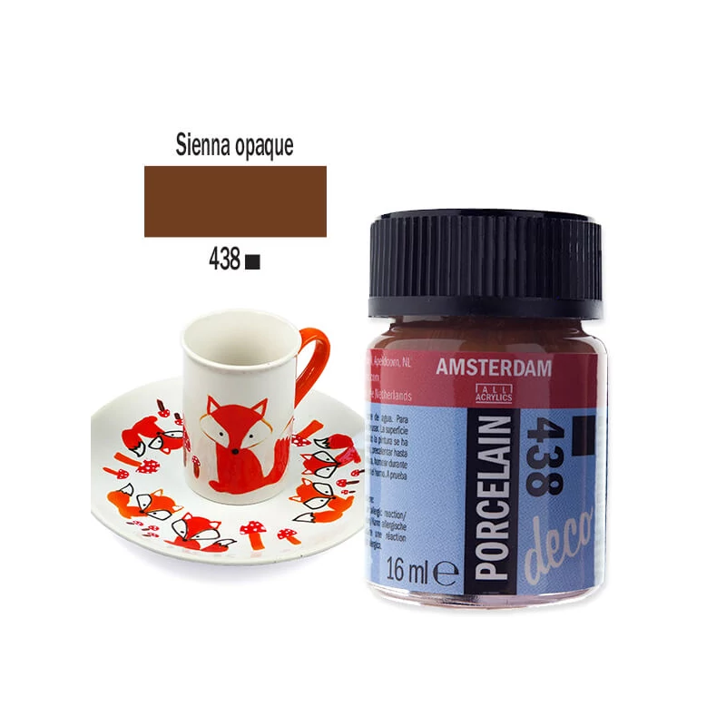 Farba na porcelán Amsterdam 16 ml - siena, krycia, 438