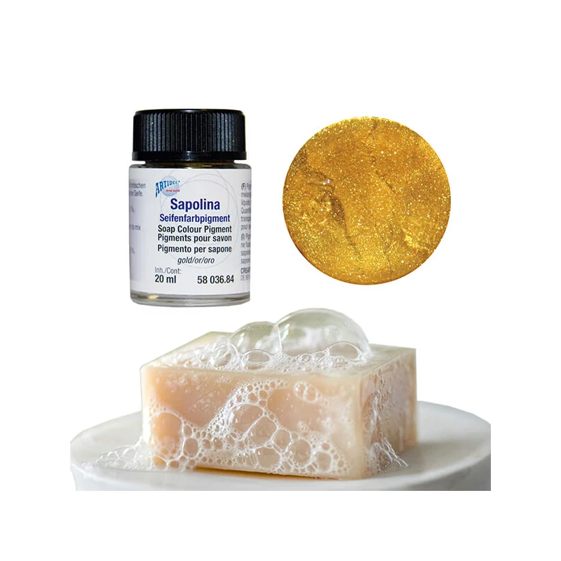 Farba do mydla v prášku, 20 ml - zlatá