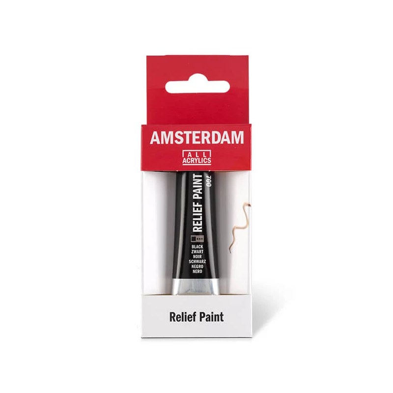 Kontúrovacia farba Amsterdam Relief Paint, nevypaľovacia, 20 ml - čierna, 700