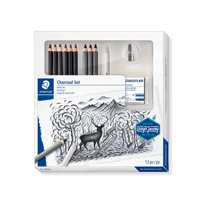 Sada grafitových ceruziek, Staedtler, Design Journey, Mars Lumograph, so strúhadlom a plastelínovou gumou
