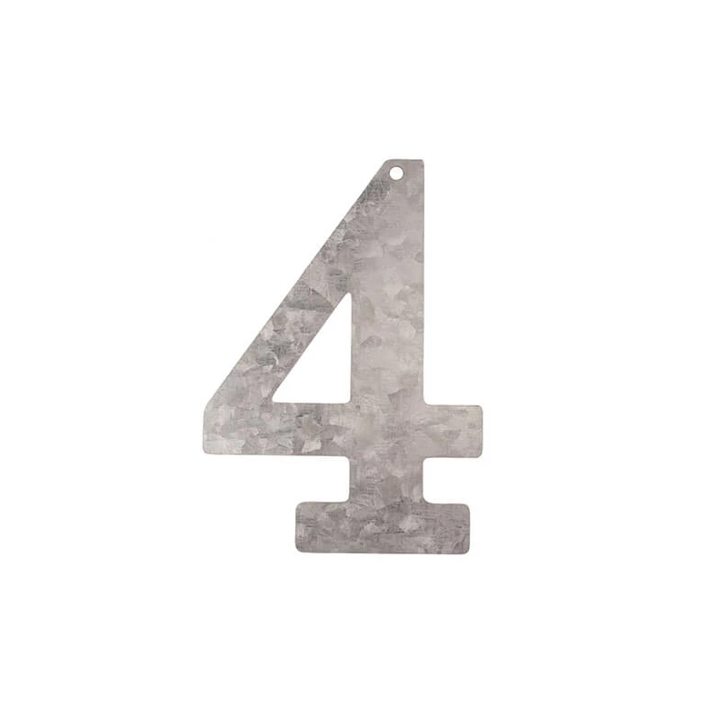 Číslo zo zinku - 4, 12 cm