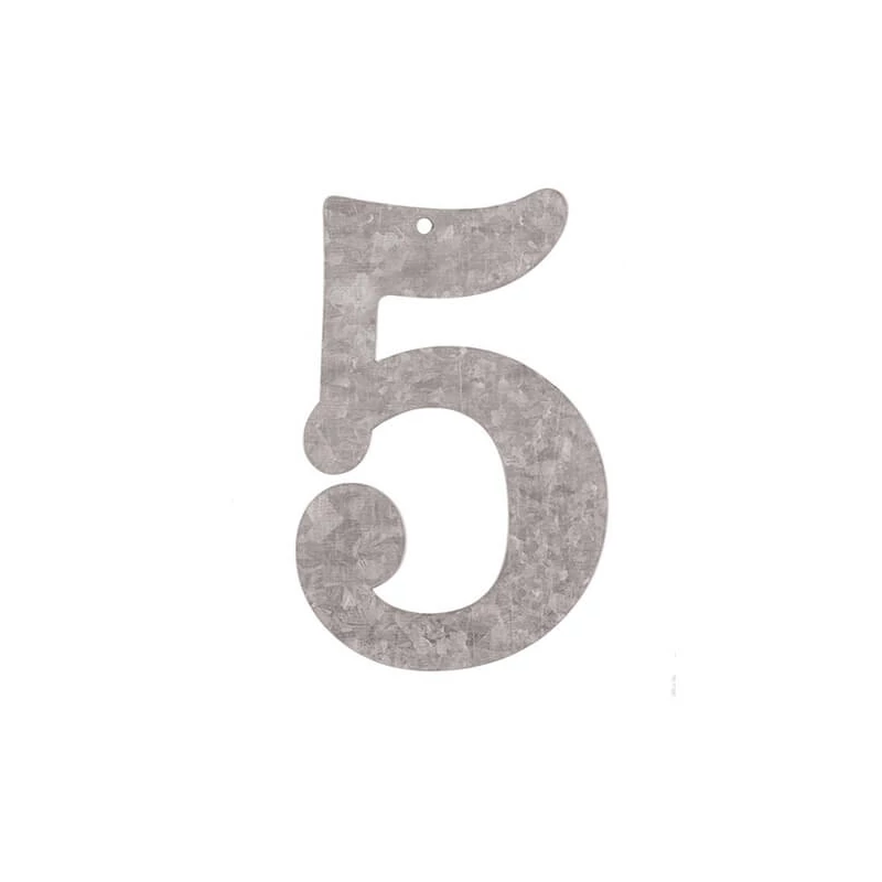Číslo zo zinku - 5, 12 cm