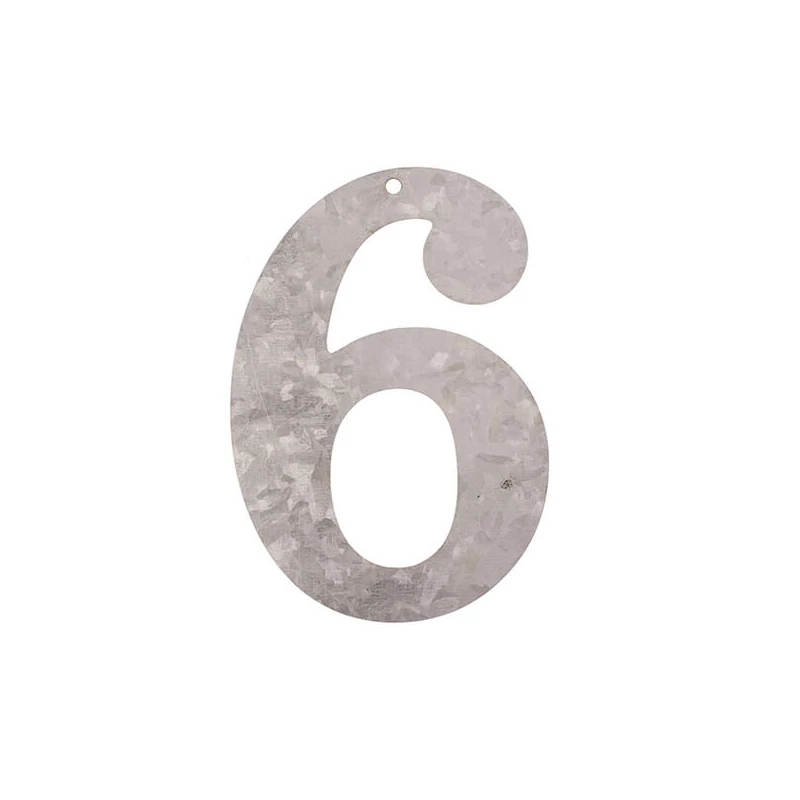 Číslo zo zinku - 6, 12 cm