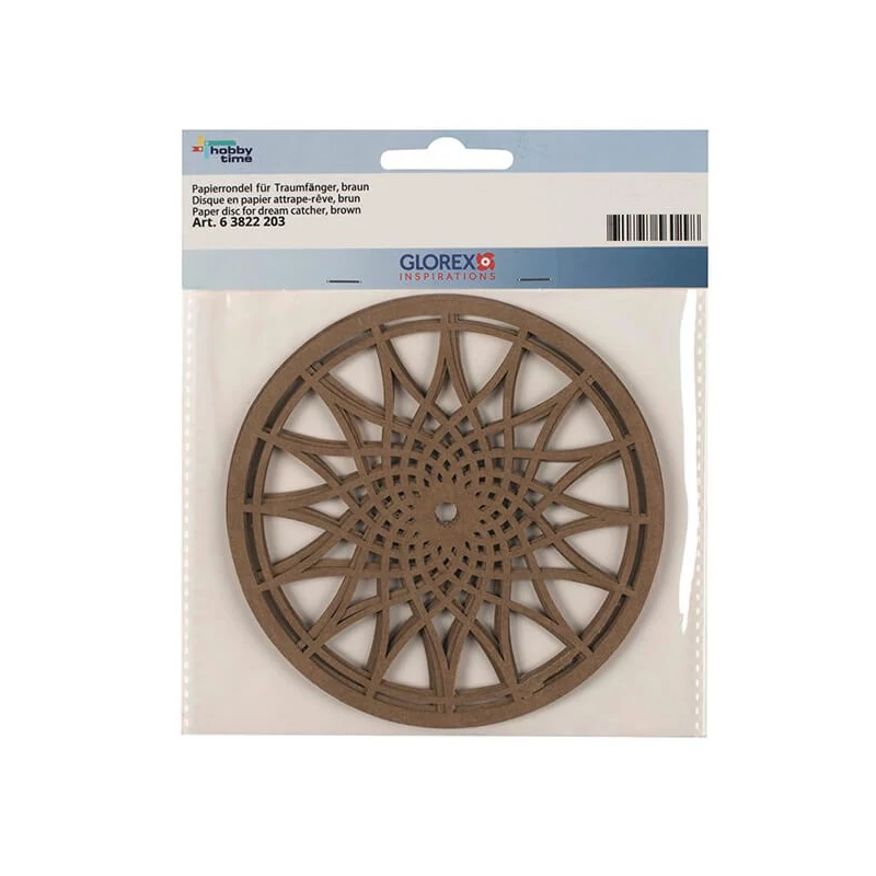 Papierová základňa lapača snov, perforovaná, 12 cm - hnedá
