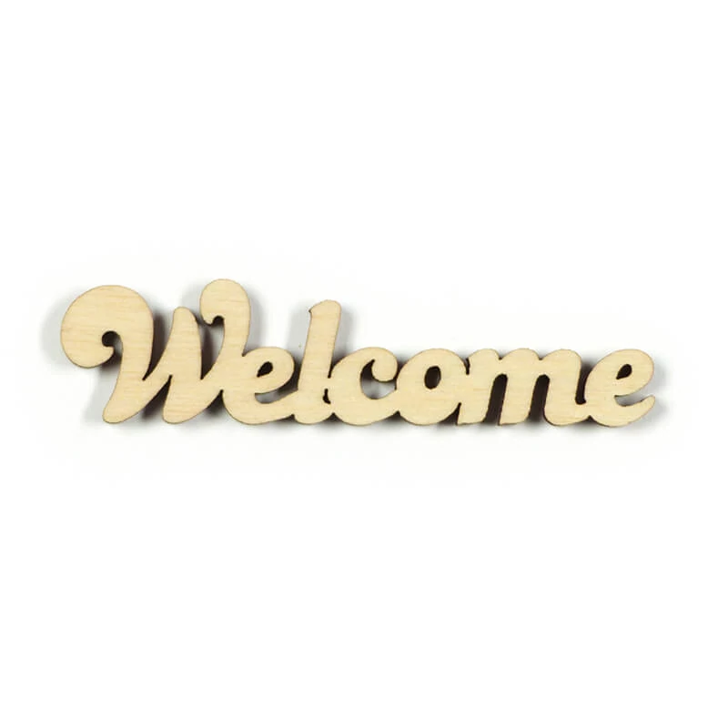Drevený znak, nápis - Welcome