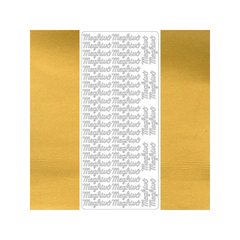 Obrysová nálepka - pozvánka, zlatá, 7908