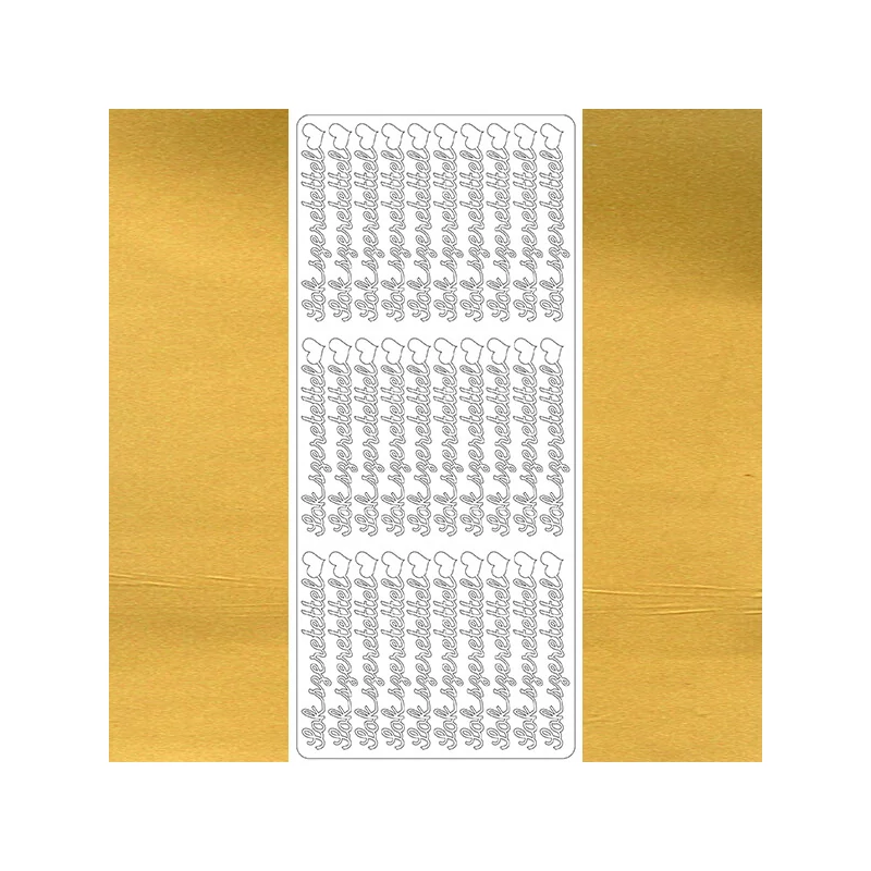 Obrysová nálepka - s láskou, zlatá, 7909
