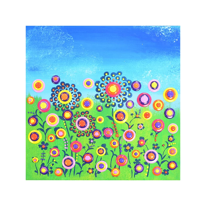 Sada bodkovacích farieb, Blob paint, 6x90 ml - Kvetinová lúka