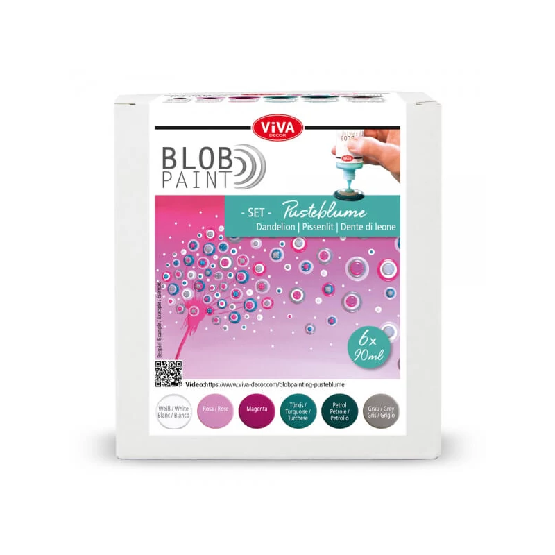 Sada bodkovacích farieb, Blob paint, 6x90 ml - Púpava