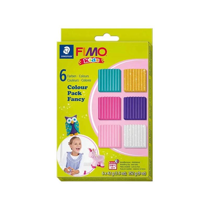 Sada modelovacej hmoty do rúry FIMO Kids, Colour Pack - 6x42 g - pre diavčatá