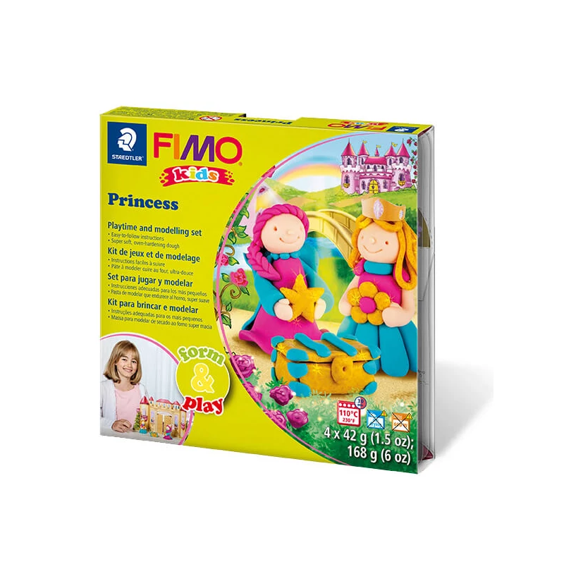 Sada modelovacej hmoty do rúry FIMO Kids, Form & Play - 4x42 g - princezny