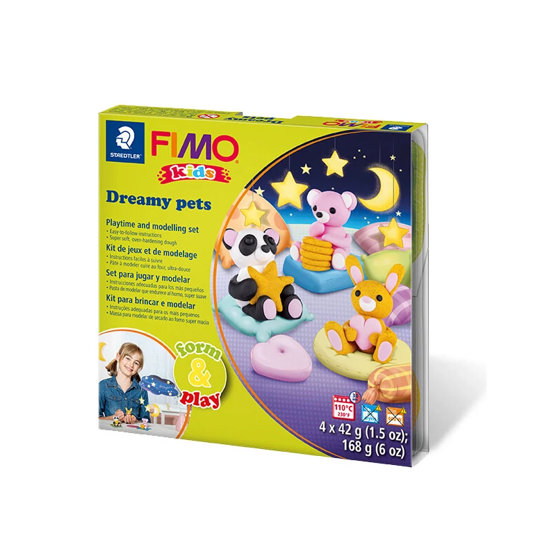 FIMO Kids süthető gyurma készlet, Form & Play - 4x42 g - álom