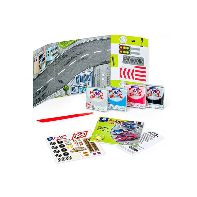 Sada modelovacej hmoty do rúry FIMO Kids, Form & Play - 4x42 g - závody