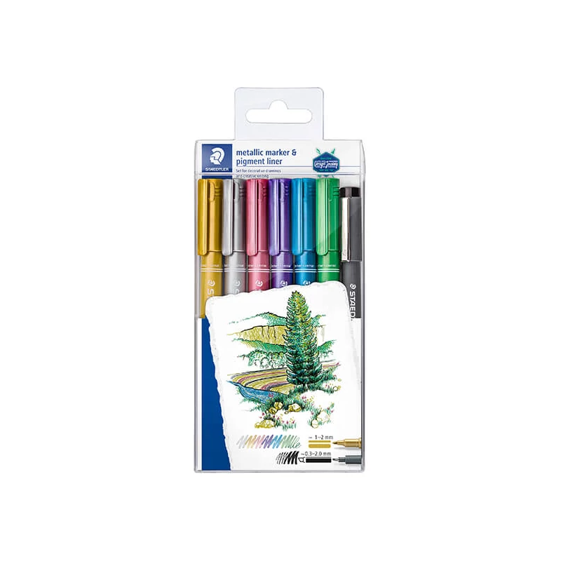 Sada dekoračných popisovačov, Staedtler, Design Journey, kov - 6 ks