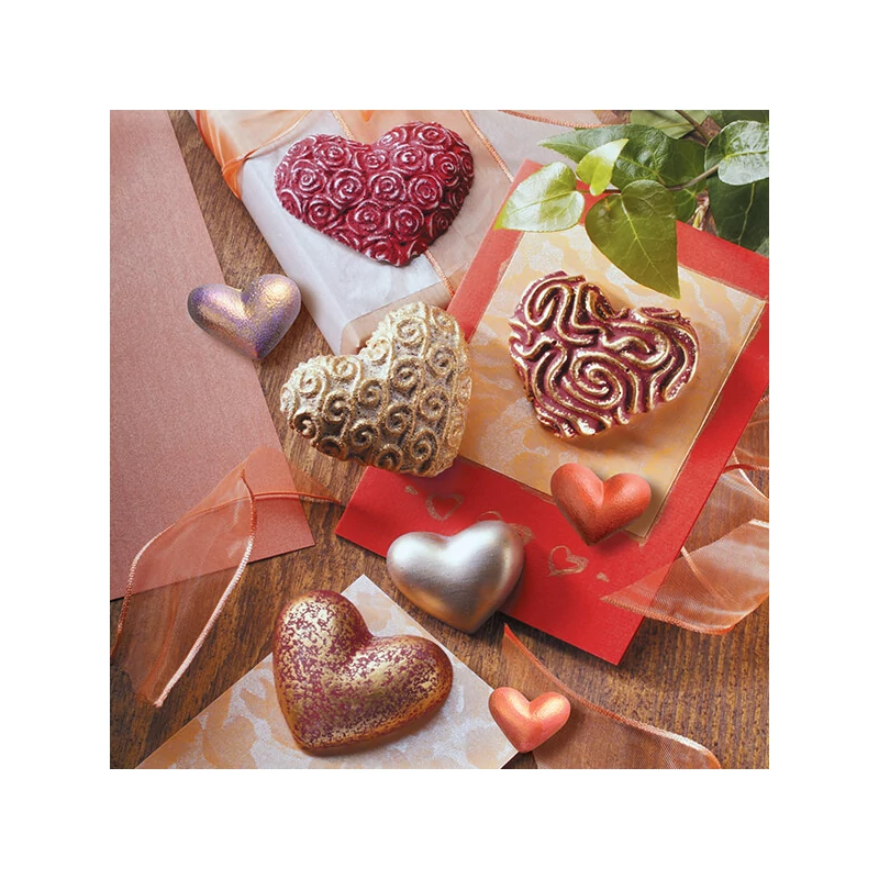FIMO Öntőforma - szívek, 5-6 cm
