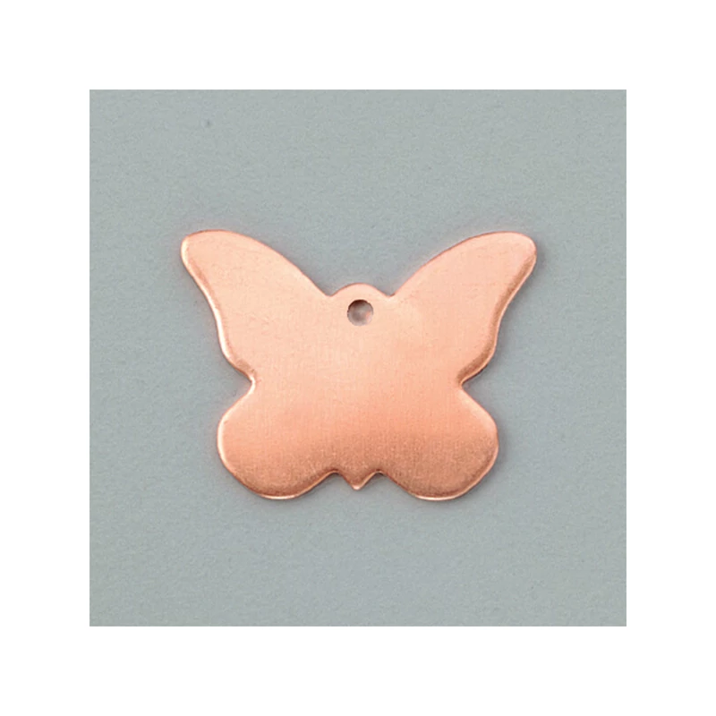 Smaltovaný prívesok červený medený základ - motýľ, 25x20 mm
