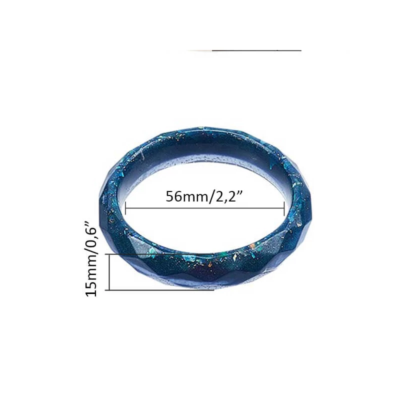 Silikónová odlievacia forma na živicu - náramok fazetovaný, 5,6 cm, široký