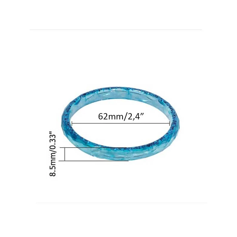 Silikónová odlievacia forma na živicu - náramok fazetovaný, 62 mm, úzka