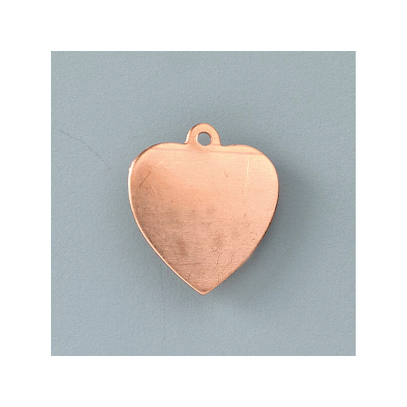 Smaltovaný prívesok červený medený základ - srdce, 24x21 mm