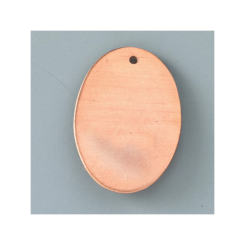 Smaltovaný červený medený základ- oválny, 33x24 mm