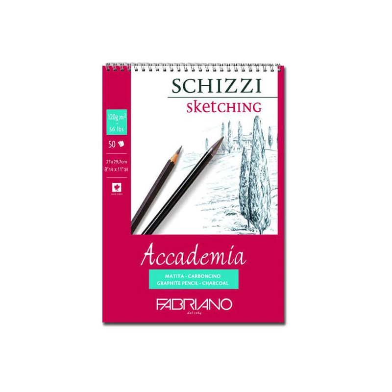 Náčrtník a skicár Fabriano Accademia, 120 g, 50 listov - A4, špirálový
