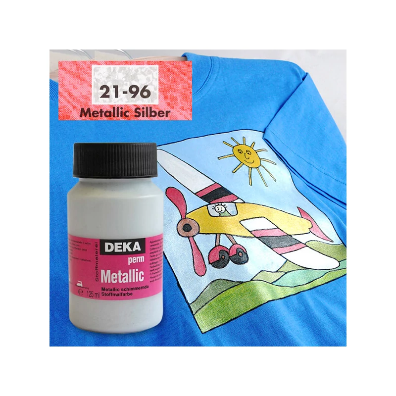 Metalická farba na textil Deka Perm Metallic 125 ml - 92 biela