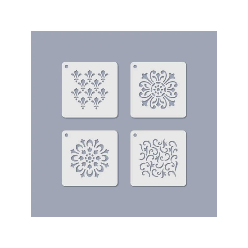 Sada šablón, šablóna na šperky, 6,5x6,5 cm, 4 druhy - Romantické