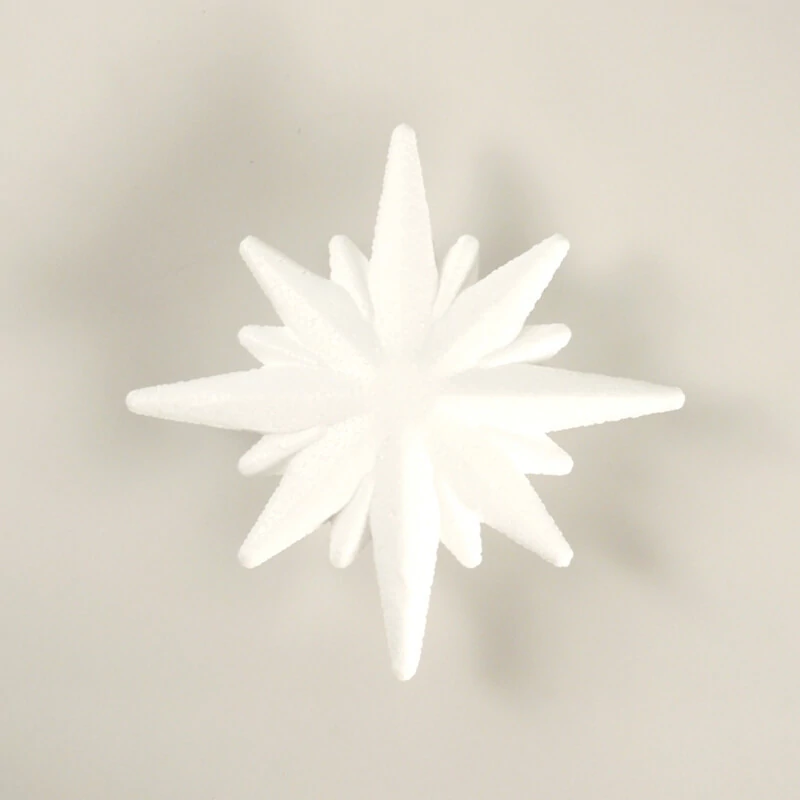 Polystyrénová figúrka, hviezda, 16 vetiev - 10 cm, s ozdobami