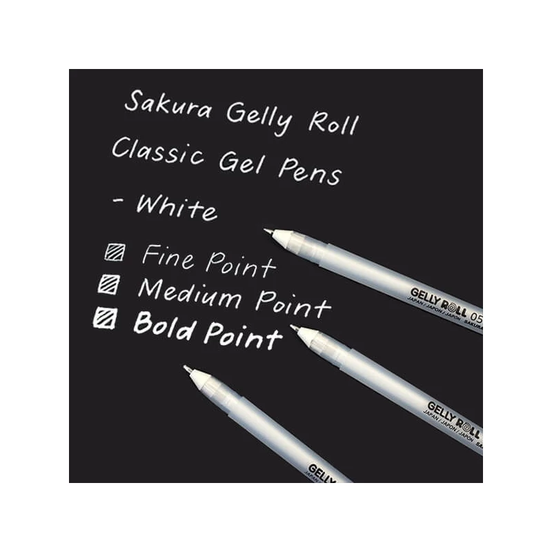 Sada gélových pier Sakura Gelly Roll Basic – 3 ks, Bright White (05/08/10)
