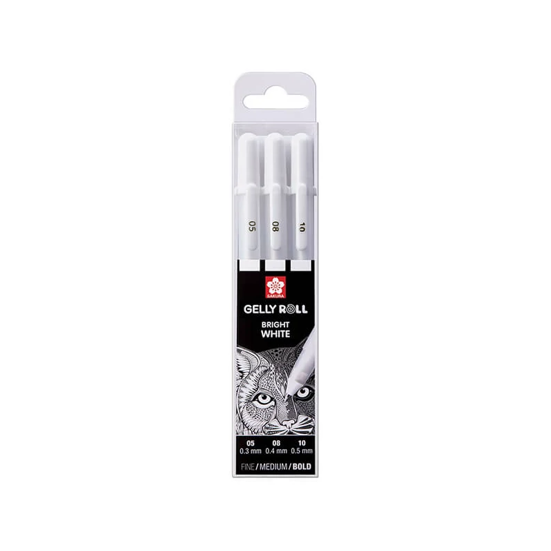 Sakura Gelly Roll zselés toll készlet, 3 db - Bright White 05/08/10 doboz