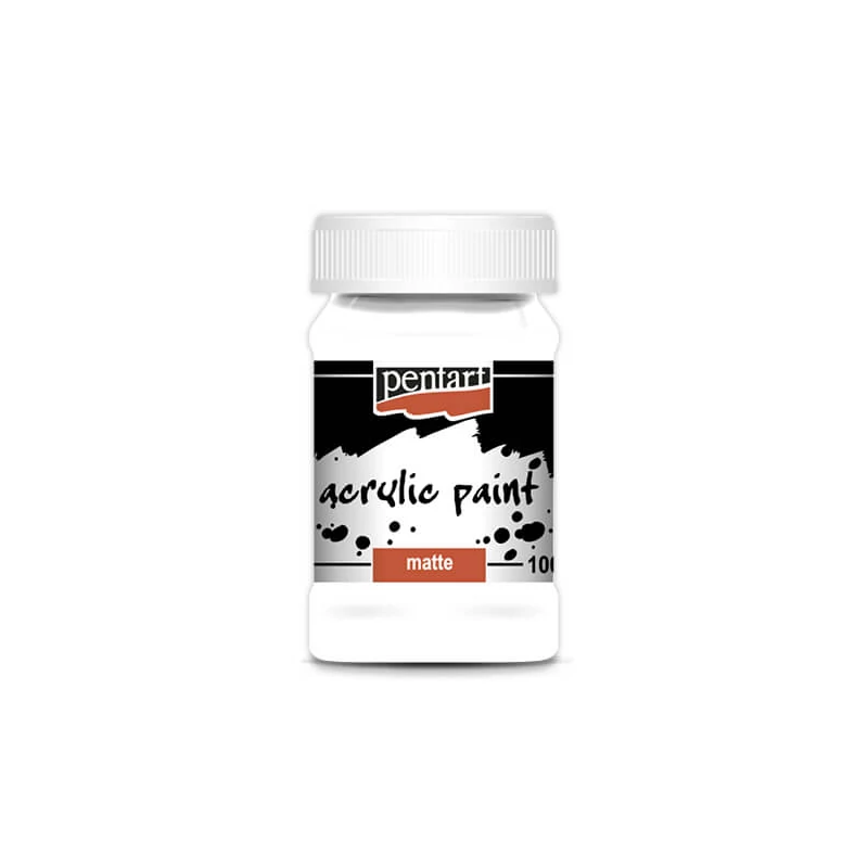 Matná akrylová farba Pentart, 100 ml - biela