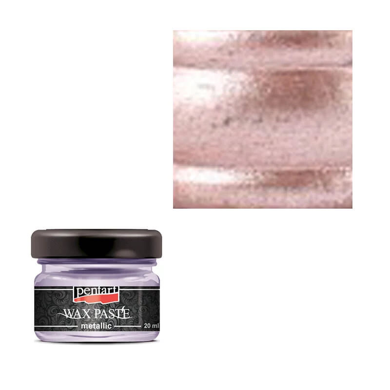 Metalická vosková pasta Pentart, 20 ml - ružové zlato