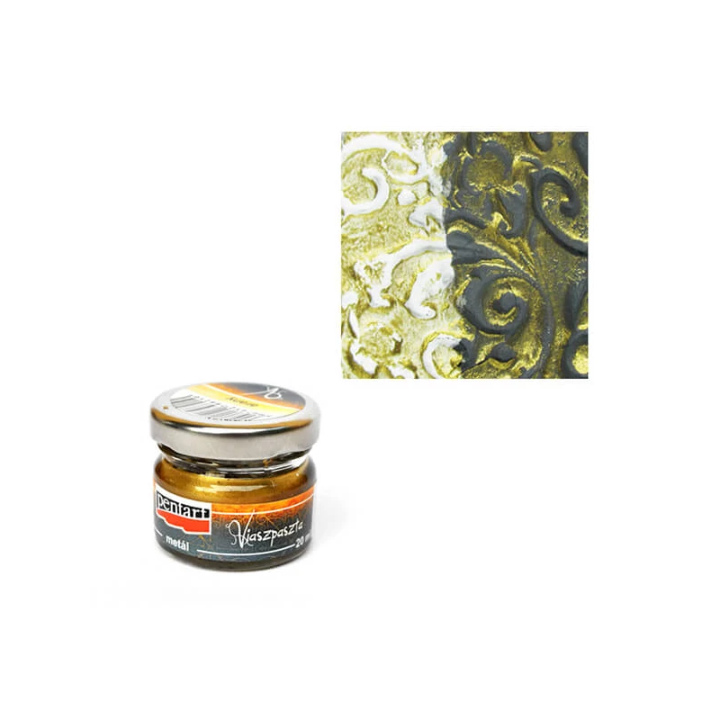 Metalická vosková pasta Pentart, 20 ml - zlatá