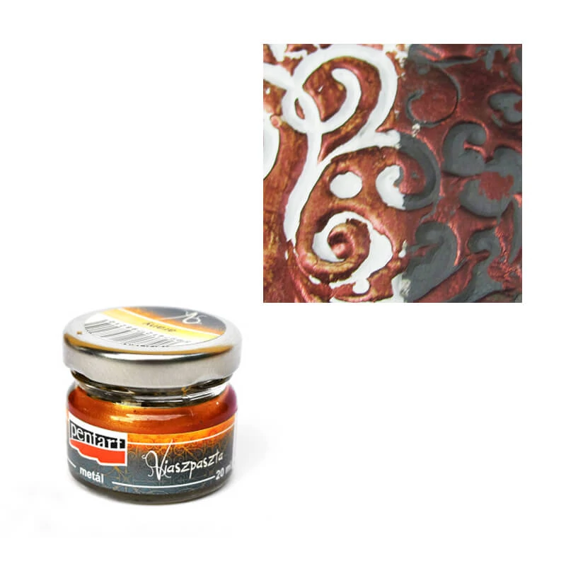 Metalická vosková pasta Pentart, 20 ml - medená