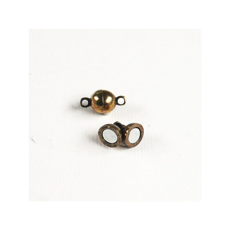 Magnetický klip, guľa, 6 mm - starožitný, 2 ks