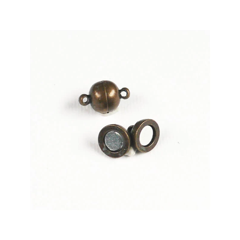 Magnetický klip, guľa, 8 mm - starožitný, 2 ks
