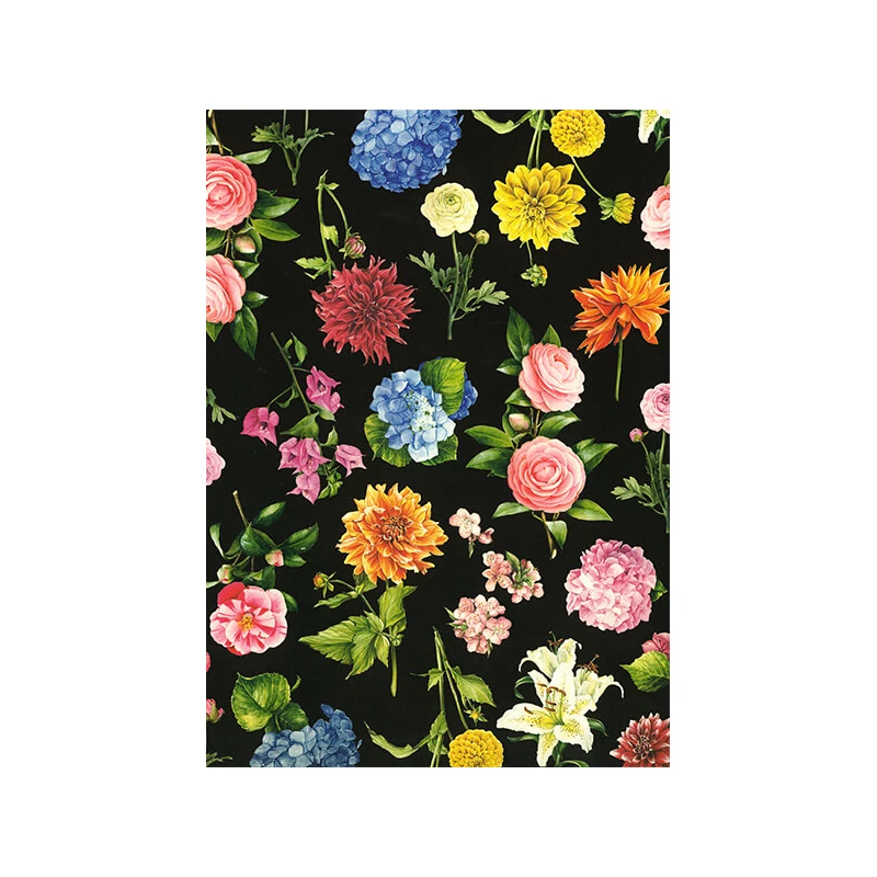Papier na decoupage Tassotti - čierny kvetinový